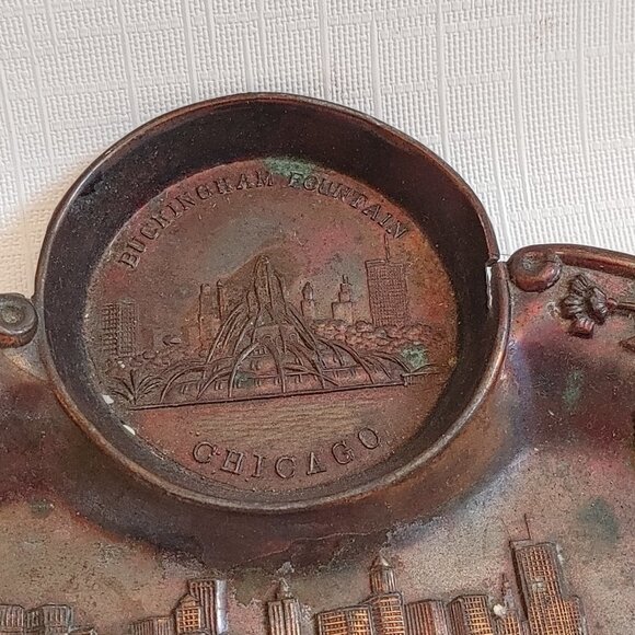 VINTAGE 1960s Ashtray CHICAGO Made in Japan - Picture 3 of 4